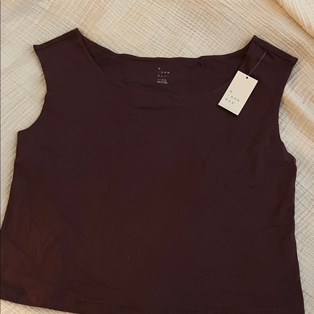 A New Day Women's Dark Brown Tank Top